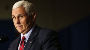 MARIETTA, OH - OCTOBER 25: Republican Vice Presidential Candidate Mike Pence speaks at a rally on October 25, 2016 in Marietta, Ohio. Ohio has become one of the key battleground states in the 2016 presidential election with both candidates or their surrogates making weekly visits to the Buckeye State. Unlike other parts of America, Ohio has both a rapidly aging and declining population as well as a high degree of residents without a college education. (Photo by Spencer Platt/Getty Images)